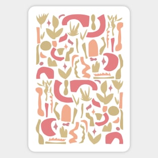 Vintage Aesthetic Minimalist Danish Pastel Abstract Design Sticker